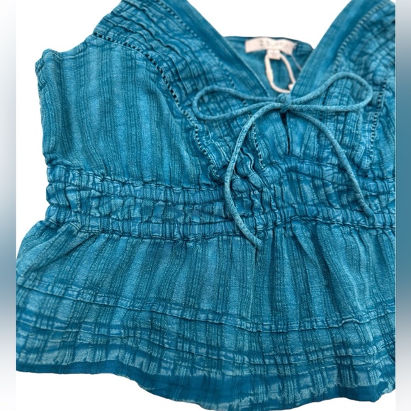 Z SUPPLY Striped Peplum Cotton Tank Cute Cotton Pretty Cool Dragonfly NWT Large - Picture 5 of 7